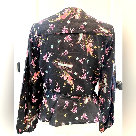 NWOT PAIGE Long Sleeve Wrap Top with Floral Print - Picture 2 of 5